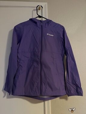 Columbia Purple Hooded Windbreaker Jacket